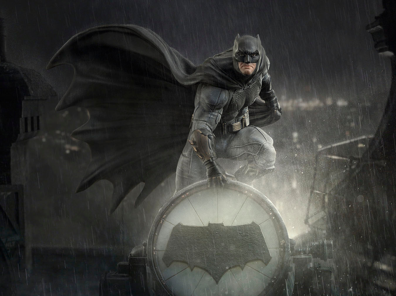 Statue Batman on Batsignal Deluxe - Zack Snyder`s Juistice League - DC Comics - Art Scale 1/10 - Iron Studios