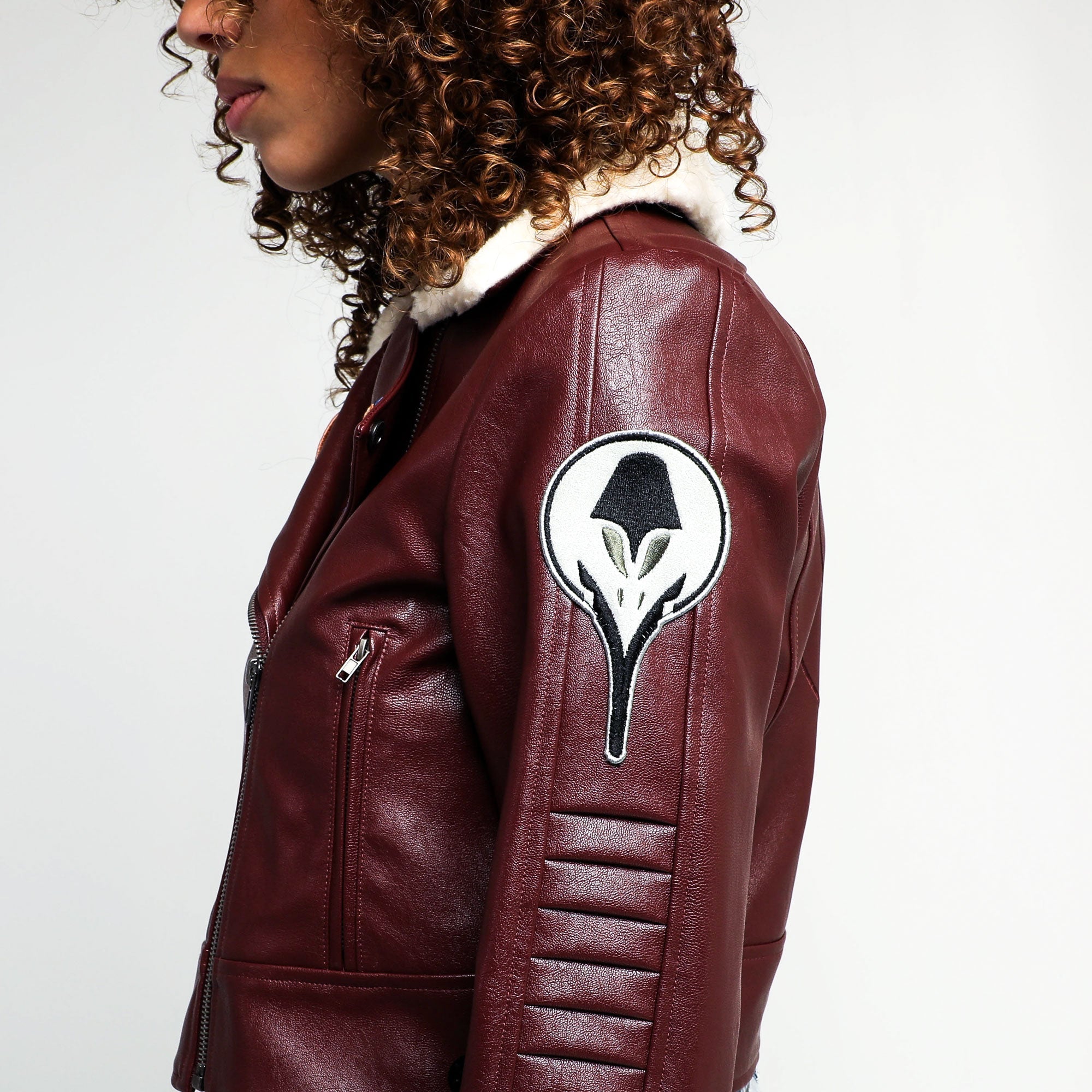 REBEL FAUX LEATHER CROPPED MOTO JACKET