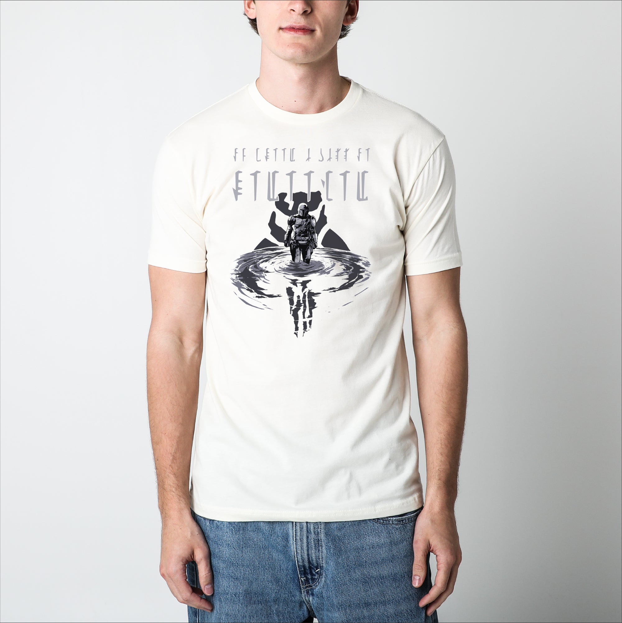 LIVING WATERS WITH MYTHOSAUR SYMBOL NATURAL TEE