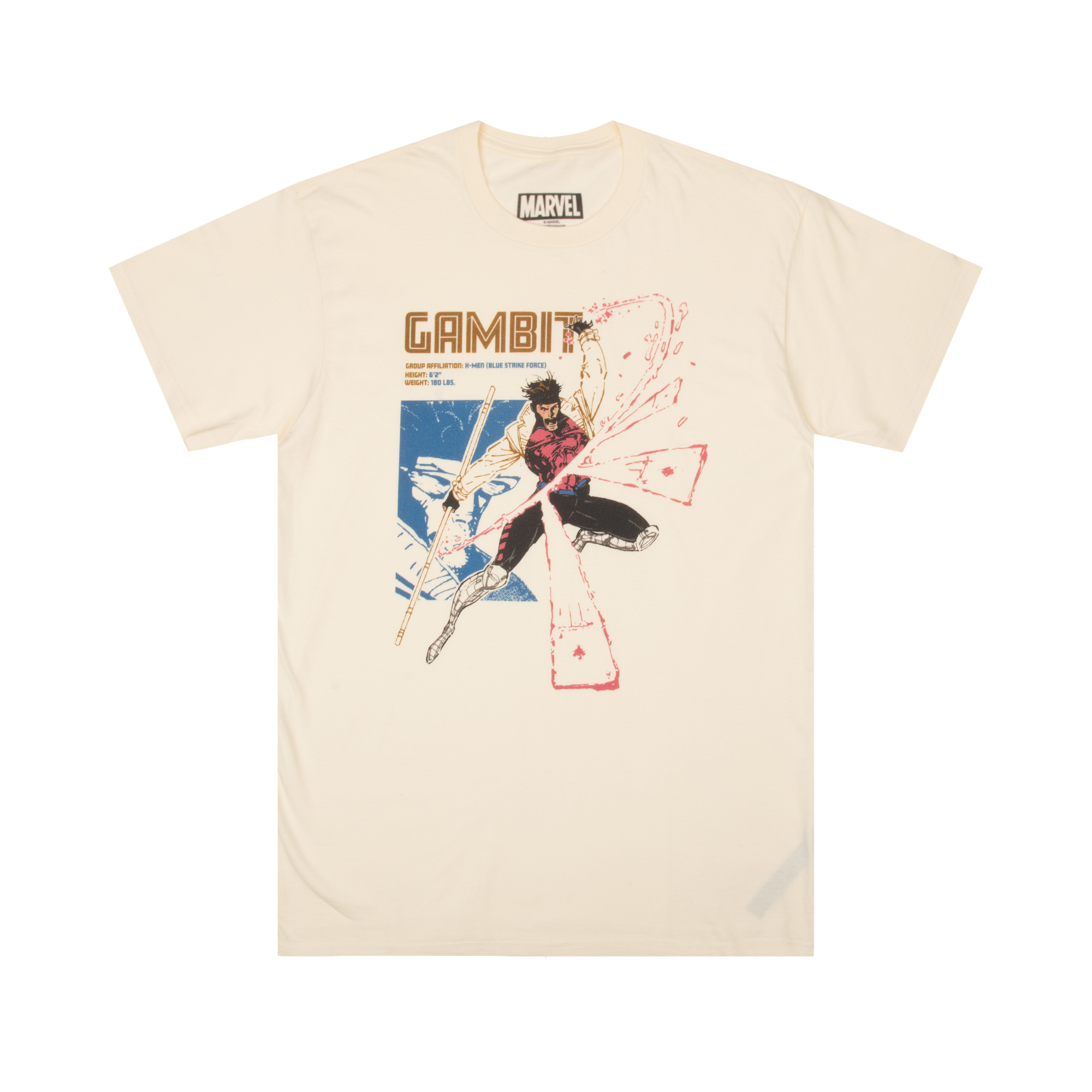 GAMBIT THROWING CARDS NATURAL TEE
