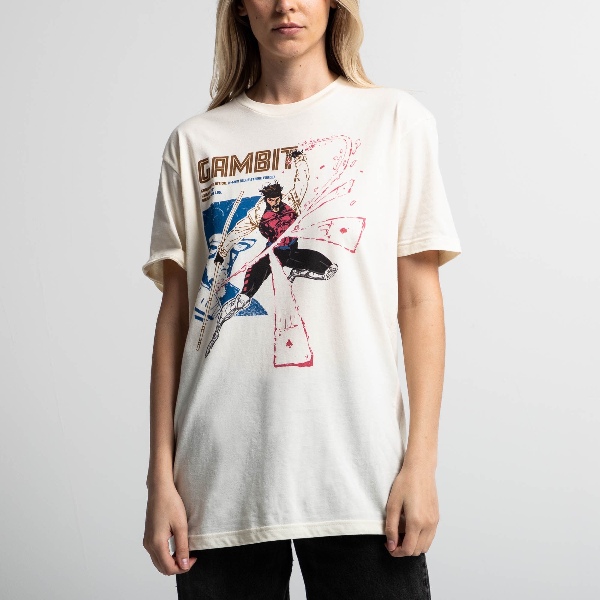 GAMBIT THROWING CARDS NATURAL TEE