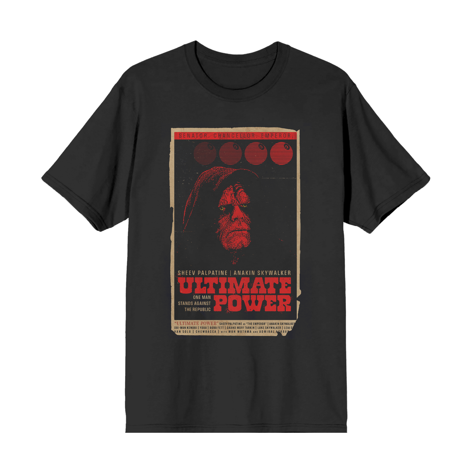 DARTH SIDIOUS ULTIMATE POWER GRINDHOUSE POSTER BLACK TEE